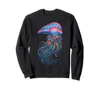 Colorful Floating Jellyfish Ocean Animal Abstract Art Marine Sweatshirt