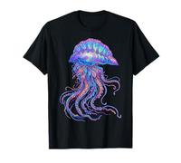Colorful Floating Jellyfish Ocean Animal Abstract Art Marine T-Shirt