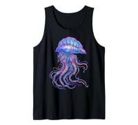 Colorful Floating Jellyfish Ocean Animal Abstract Art Marine Tank Top