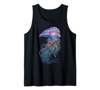 Colorful Floating Jellyfish Ocean Animal Abstract Art Marine Tank Top