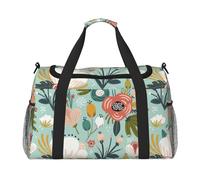 Colorful Flora Print Travel Companion Duffle Bag Weekender Bag Sport Gym Bag for Women Men