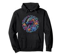 Colorful Floral Dragon Fantasy Winter Art Women Girls Pullover Hoodie