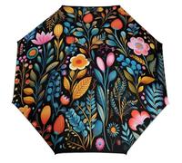 Colorful Floral Folding Auto Open Close Umbrella Daisy Flower Windproof Compact Travel Umbrella For Rain And Shine Portable for Women Men