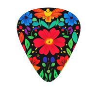 Colorful Floral Mexican Guitar Picks Gift Set - Smooth Durable Plectrums For Acoustic, Electric & Bass Guitar, Perfect Present For Guitar Lovers & Musicians
