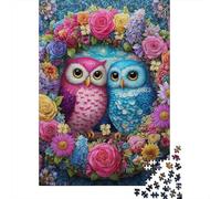Colorful Floral Owl Artwork Jigsaw Puzzles Puzzles for Adults Kids. 1000 Piece Whimsical Challenge Toy Educational Games Home Decoration for Adults& Kids Age 14 Years Up 38x26cm/1000pcs