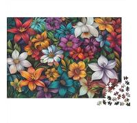 Colorful Floral Pattern 1000 Piece Jigsaws with Perfect Snap Fit Centenary Jigsaws for A Sustainable Hobby As Wall Art Puzzle for Self-care Gifts 52x38cm/1000pcs