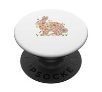 Colorful Floral Rabbit Matching Wild Animal Lover Kids PopSockets Adhesive PopGrip
