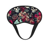 Colorful Floral Skulls Print Sleep Mask for Side Sleepers Cup-Shaped Blackout Eye Mask Shades Cover for Men and Women