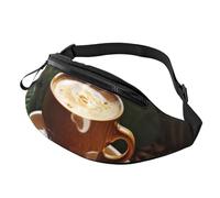Colorful Florals Fanny Pack for Women Men Fashion Waist Pack Adjustable Belt Bag for Workout Running Travelling Casual Waist Bag, Coffee And Green Leaves, One Size