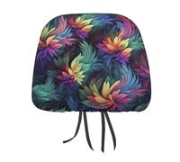 Colorful Flower 2 PCS Car Headrest Cover Universal Headrest Covers Soft Breathable Car Head Rest Covers Set Elastic Head Rest Protector Auto Seat Cover Vehicle Accessories for Cars, Truck, Suv, Van
