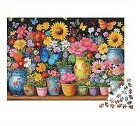 Colorful Flower Arrangement 1000 Pieces Jigsaw Puzzles for Adults & Children, Recycled Cardboard, Non-Reflective, Flower Sunflower Art, Stress Relief Fun, Great Gift Idea for Home Decor 70x50cm/1000pc