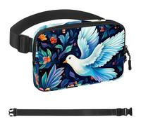 Colorful Flower Blue Pigeon-1741 Crossbody Fanny Pack for Men&Women,Belt Bag for Travel Casual Walking Running Hiking Cycling, Multicolor, 1.5x9.0x5.9in/4x23x15cm
