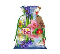 Colorful Flower Butterfly Christmas Bag Gifts Happy Halloween Snacks Hamper Drawstring Wedding Favor Packaging Party