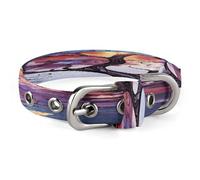 Colorful Flower Butterfly Tree Pet Collar Oxford Adjustable Safety Dog Collars Cute Outdoor Training Pet Collars Easy Clean Floral Print Puppy Collar for City Pet Owners