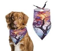 Colorful Flower Butterfly Tree Pet Scarf Adjustable Pet Accessories Triangular Scarf Washable Floral Print Puppy Bib Bandana Stylish Comfortable Cat Scarves for Holiday Scarfs