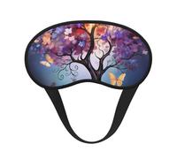 Colorful Flower Butterfly Tree Sleep Mask for Men Women Blackout Eye Masks for Sleep, Relaxing Zero Pressure Night Blindfold Soft Breathable Eye Cover for Travel, Night Work, Nap, Office
