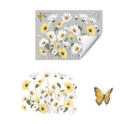 Colorful Flower Butterfly Window Sticker, Visual Reusable Static Sticker, Wall Decorative
