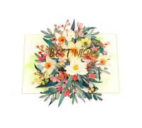 Colorful Flower Card Handmade Greeting Card For Birthday Wedding Elegant Popup Paper Stylish Graduation Gifts Handmade