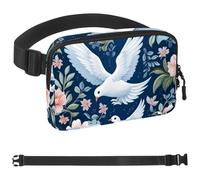 Colorful Flower Cute Pigeon-1712 Belt Bag for Men and Women Fanny Pack,Belt Bag with Adjustable Strap,Fashion Crossbody Everywhere Belt Bag for Travel Outdoors Running Hiking, Multicolor,