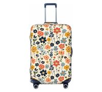 Colorful Flower Daisies Print Travel Luggage Covers, Washable Suitcase Covers Protector for Luggage 18-32 Inch High Elasticity, Black, Large