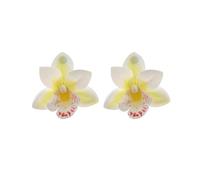 Colorful Flower Earrings for Women Tropical Floral Petal Earrings Exaggerated Cymbidium Orchid Floral Earring Boho Beach Party Statement Vacation Jewelry, L, Metal, No Gemstone