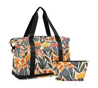 Colorful Flower Folk Art Personal Item Travel Bags Carry On Personal Item Bags Gym Sports Carry with Adjustable Belt for Trekking Multifunctional, Colorful Flower Folk Art, 1 size, Colorful flower