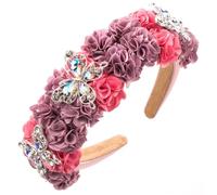 Colorful Flower Hairband Embellishments Wide Top Butterfly Headband Hair Accessory Suitable for Women and Girl Women Hairband