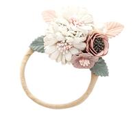 Colorful Flower Handmade Hair Bow Elastics Ties For Baby Girls Infants Tie Pearl Combination