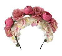 Colorful Flower Headband Crown Hair Headwear Wedding Party Costume Headpiece For Bride Women Fashionable Hair Accessory