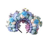 Colorful Flower Headband Crown Hair Wreath Wedding Party Costume Headpiece For Bridal Women Fashion Hair Accessory