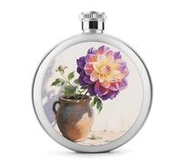 Colorful Flower Hip Flask 5 Oz Hip Flask for Liquor Stainless Steel Leakproof Compact Flasks Festivals Hiking Sports Parties Reunions And More Fits in Pockets & Bags Flask