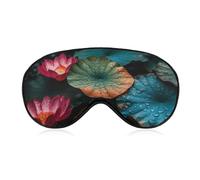 Colorful Flower Leaves Sleep Mask Soft Comfortable Eye Mask with Adjustable Strap Eye Cover Eye Shade for Men Women Work Travel