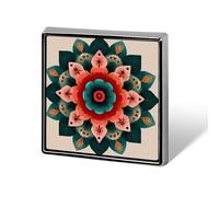 Colorful Flower Mandala Unisex Brooches & Pins Square Lightweight Lapel Badge Jewelry for Clothing Shawl Hat