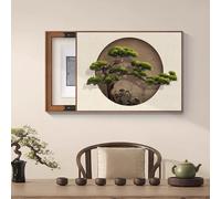 Colorful Flower Pattern Electric Meter Box Cover, PS Frame Modern Meter Decorative Painting, Easy to Install, Painterly Design for Living Room Home Office(Brown 3,60 * 45cm/23 * 19in)