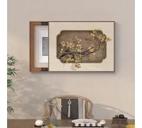 Colorful Flower Pattern Electric Meter Box Cover, PS Frame Modern Meter Decorative Painting, Easy to Install, Painterly Design for Living Room Home Office(Brown 5,60 * 50cm/23 * 19in)