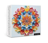 Colorful Flower Puzzle for Adults 1000 Piece, Rainbow Mandala Floral Jigsaw Puzzle, Color Papercut Art Puzzle