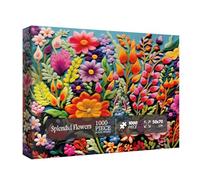 Colorful Flower Puzzles for Adults 1000 Pieces, Pretty Floral Jigsaw Puzzles, Art Plant Beautiful Puzzles