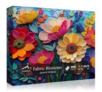 Colorful Flower Puzzles for Adults, Quilled Plant Floral Puzzle Fabric Art,Spring Flower Garden Jigsaw Puzzles 1000 Pieces Nature Challenge