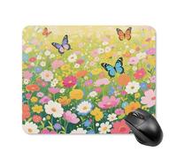 Colorful Flower Sea World Mouse Pad Square Laptop Mouse Mat Cute Computer Mousepad Keyboard Pad Non-Slip Desk Pads for Gaming Office Work Home 20 * 25cm