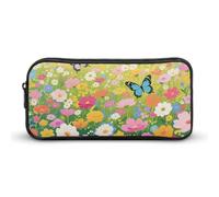 Colorful Flower Sea World Pencil Case - Large Aesthetic Makeup Bag Multi-Purpose Pencil Pouch Cute Cosmetic Bag with Zipper Closure for Office, Home, Study & Travel