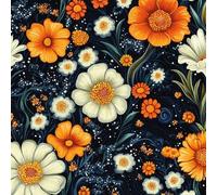 Colorful Flower Self Adhesive Wallpaper Chrysanthemum Contact Paper Peel and Stick Wallpaper Thicken Waterproof Matte with Sticky Back Canvas Wall Cabinets Furniture Stickers Decorate 0.52×5 m