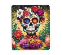 Colorful Flower Skulls Mouse Pad, Computer Mouse Mat, Easy Gliding, Durable, Portable, Office&Home, Multiple Sizes