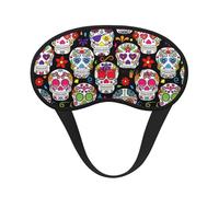 Colorful Flower Skulls Print Adults Washable Eye Mask for Sleeping Blocking Nap for Travel Camping Night Rest