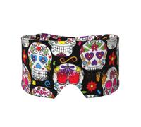 Colorful Flower Skulls Print Eye and Ear Muffs Blackout Sleeping Noise Blocking Ear for Adults Kids Men Women