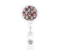 Colorful Flower Skulls Print Retractable Badge Holder, Cute Nursing Badge Reel, Badge Clip Id Card Holders