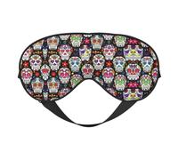 Colorful Flower Skulls Sleep Eye Mas Light Blocking Night Eye Blinder Travel Essential Gifts Women Men Sleep Mask