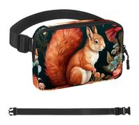 Colorful Flower Squirrel Pattern-1080 Unisex Style Fanny Pack: Fashion Waist Packs, Crossbody Bags Sport Slim Fashionable for Jogging Hiking Hiker Woman Man, Multicolor, 1.5x9.0x5.9in/4x23x15cm