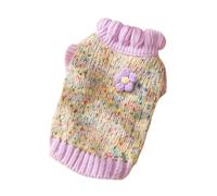 Colorful Flower Teddy Sweater, Cozy Warm Dog Clothes & Cat Clothing - Soft Knit Puppy Winter Wear, Small Pet Apparel for Wholesale Bulk Purchase(S)