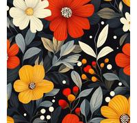 Colorful Flower Wallpaper Self-Adhesive 0.4×3 m Chrysanthemum Pattern Matte Contact Paper Removable Thicken Waterproof Canvas Peel and Stick Wall Paper for Home Decoration Furniture Renovation