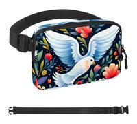 Colorful Flower White Pigeon-1718 Belt Bag for Men and Women Fanny Pack,Belt Bag with Adjustable Strap,Fashion Crossbody Everywhere Belt Bag for Travel Outdoors Running Hiking, Multicolor,